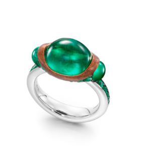 Forms Shakudo emerald ring