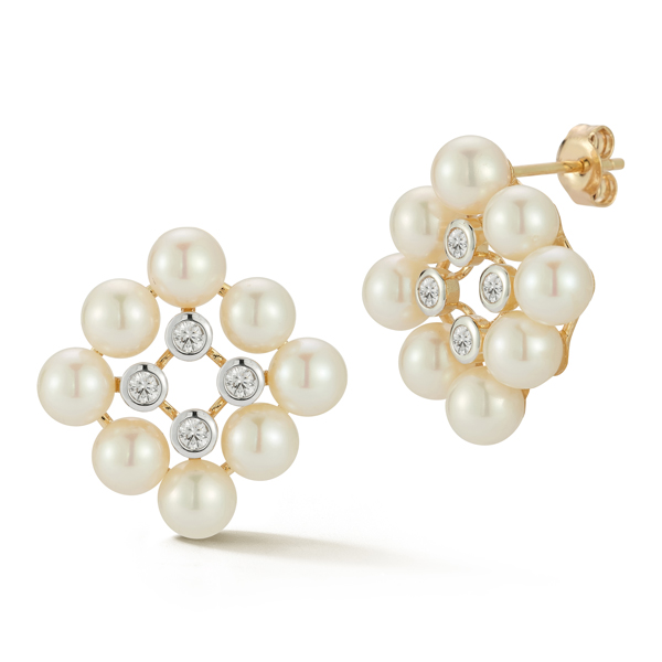 Mateo Dot pearl cluster earrings