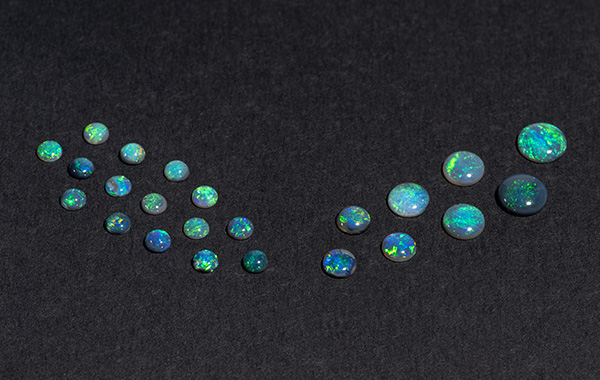 Columbia Gem House black opal rounds