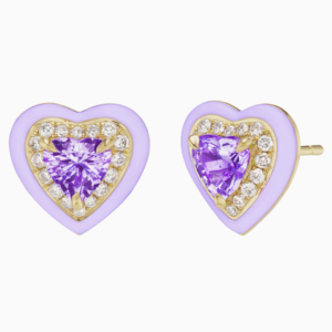 Emily P Wheeler enamel heart stud earrings