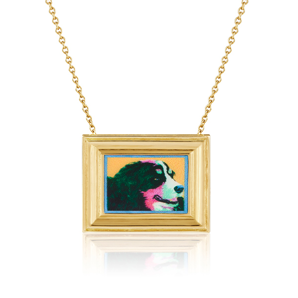 Jennifer House Framed dog necklace