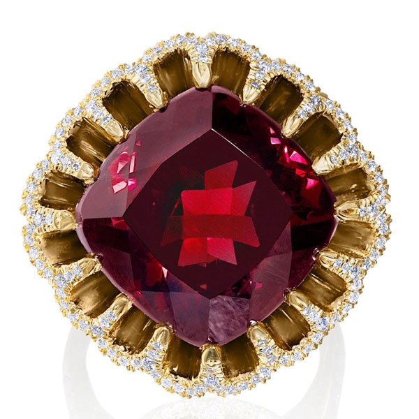 Mindi Mond floating rhodolite garnet ring