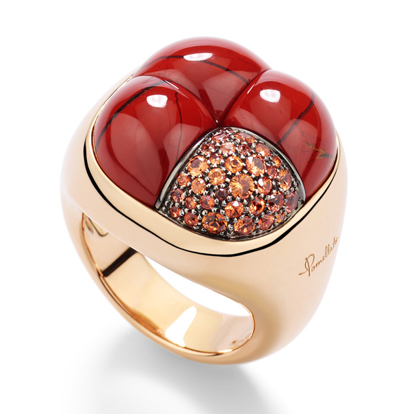 Mosaico red jasper ring