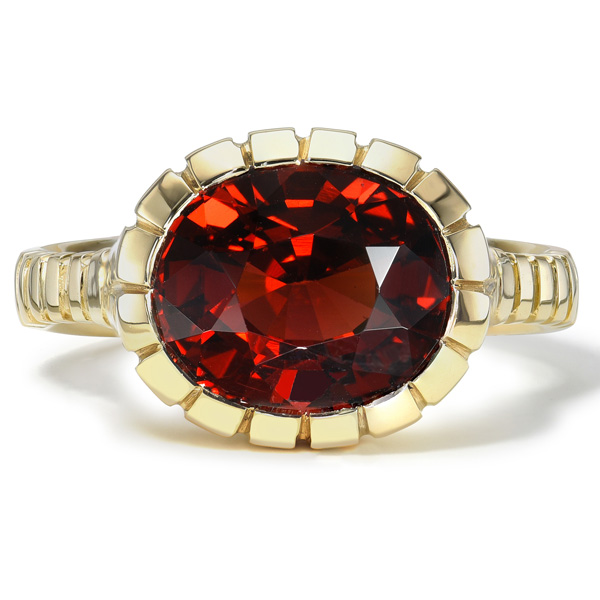 Retrouvai garnet bezel ring