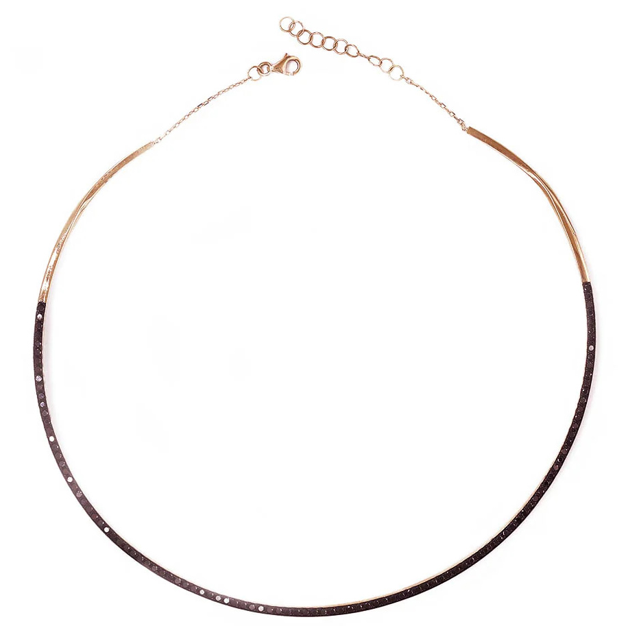 Stone black diamond necklace